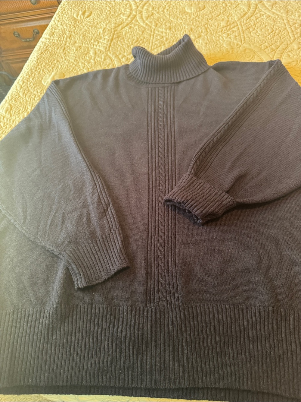 Jones New York Navy Turtleneck Cable Knit Sweater